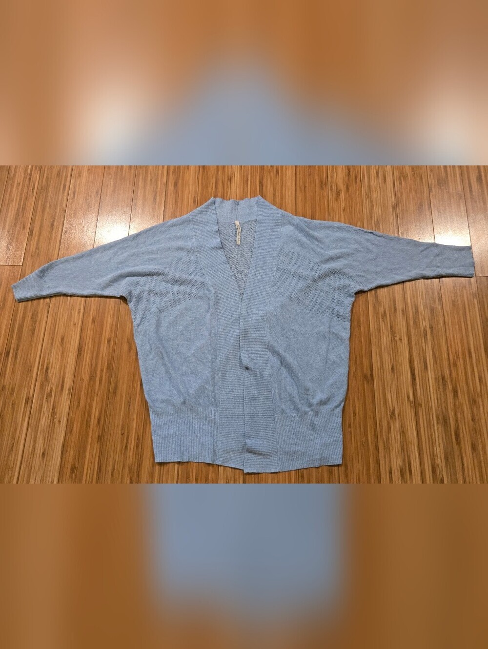 Leo & Nicole Light Blue Open-Front Sweater Cardigan